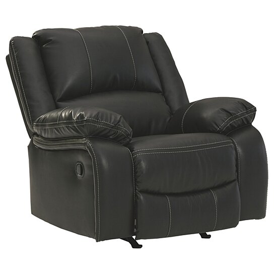 Saltoro Sherpi Faux Leather Upholstered Rocker Recliner with Jum